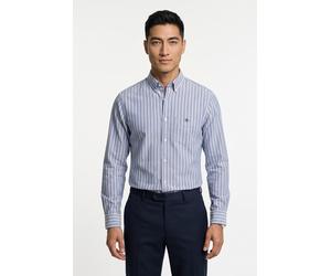 Langarmhemd GANT "REGULAR CLASSIC OXFORD STRIPE SHIRT", Herren, Gr. 4XL, N-Gr, college blau, Web, Obermaterial: 100% Baumwolle, gestreift, regular fit normal, Rundhals, eingesetzt Manschette, Hemden,
