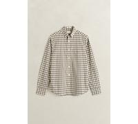 Langarmhemd GANT "REGULAR POPLIN CHECK", Herren, Gr. XXL, N-Gr, beige (cream), Popeline, Obermaterial: 100% Baumwolle, kariert, regular fit normal, Manschette, Hemden, kariert, Button-down-Kragen (401
