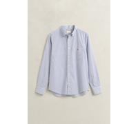 Langarmhemd GANT "REGULAR POPLIN STRIPE SHIRT", Herren, Gr. XXL, N-Gr, blau (fresh blau), Web, Obermaterial: 100% Baumwolle, gestreift, regular fit normal, Rundhals, eingesetzt Manschette, Hemden, Reg