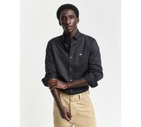 GANT Herren Slim Poplin Shirt Klassisches Hemd, Schwarz, XL EU