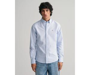 Langarmhemd GANT "Slim Fit Oxford Hemd strukturiert langlebig dicker", Herren, Gr. 3XL, N-Gr, blau (light blau), Popeline, Obermaterial: 100% Baumwolle, unifarben, slim fit hüftbedeckend, Hemden, Oxfo