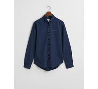 Langarmhemd GANT "SLIM PINPOINT OXFORD", Herren, Gr. L, N-Gr, blau (marine), Web, Obermaterial: 100% Baumwolle, slim fit normal, 2-Knopf-Manschette, Hemden (45426744-L) marine