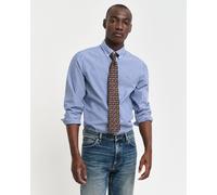 Langarmhemd GANT "SLIM POPLIN STRIPE SHIRT", Herren, Gr. M, N-Gr, blau (college blau), Web, Obermaterial: 100% Baumwolle, 1-Knopf-Manschette, Hemden (68270149-M) college blau