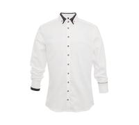 Langarmhemd GIPFELSTÜRMER "Hemd 420006-3536", Herren, Gr. 3X, EURO, weiß (weiß, anthrazit), Obermaterial: 100% Baumwolle CO., Hemden (56170507-3X) weiß, anthrazit