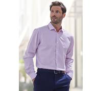 Langarmhemd H.I.S "gemustertes Hemd in Regular fit", Herren, Gr. XXL (45/46), N-Gr, weiß (weiß, magenta, bedruckt), Web, Obermaterial: 100% Baumwolle, bedruckt, regular fit normal, Rundhals, 2-Knopf-M