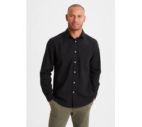 Langarmhemd H.I.S, Herren, Gr. XXL (45/46), N-Gr, schwarz, Web, Obermaterial: 100% Baumwolle, unifarben, regular fit, Rundhals, Manschette, Hemden, mit Kentkragen, Oxford-Qualität aus reiner Baumwolle