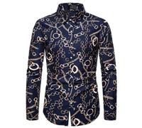 Langarmhemd Herren Regular Fit Mode Casual Knopfleiste Hemd Temperament Trend Polka Punkt Druck Shirt AA-10 3XL