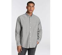 Langarmhemd HUGO BLUE "Ebill", Herren, Gr. L, N-Gr, weiß (open weiß121), Web, Obermaterial: 100% Baumwolle, unifarben, oversize hüftbedeckend, 1-Knopf-Manschette mit Schlitz, Hemden, oversize (6626344