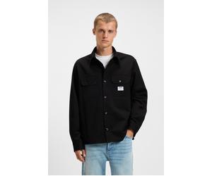 Langarmhemd HUGO BLUE "Ekynone", Herren, Gr. XXL, N-Gr, schwarz001, Web, Obermaterial: 100% Baumwolle, relaxed fit, hoch geschlossener Ausschnitt, eingesetzt 1-Knopf-Manschette, Hemden, mit Brusttasch