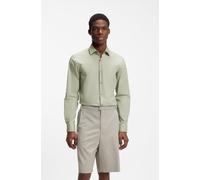 Langarmhemd HUGO "Kenno", Herren, Gr. 43, N-Gr, light, pastel grün337, Web, Obermaterial: 100% Baumwolle, unifarben, slim fit normal, Rundhals, 2-Knopf-Manschette mit Schlitz, Hemden, Slim-Fit Hemd au