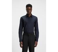 Langarmhemd HUGO "Kenno", Herren, Gr. 44, N-Gr, navy413, Web, Obermaterial: 100% Baumwolle, unifarben, slim fit normal, Rundhals, 2-Knopf-Manschette mit Schlitz, Hemden, Slim-Fit Hemd aus bügelleichte