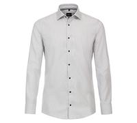 Langarmhemd in Silber mit dezentem Strukturmuster Gr. 38-46 (as3, Neck, 43, Regular, Regular)