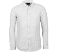 Langarmhemd INDICODE "INBrayden", Herren, Gr. L, N-Gr, weiß (optical weiß), Web, Obermaterial: 55% Leinen, 45% Baumwolle, unifarben, regular fit normal, Hemden (15686017-L) optical weiß