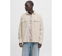 Langarmhemd JACK & JONES "JJECHARGE OVERSHIRT LS NOOS", Damen, Gr. L, N-Gr, gelb (moonbeam), Web, Obermaterial: 60% Baumwolle, 40% Polyester, unifarben, relaxed fit, Hemden Langarmhemd (99391634-L)