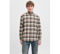 Jack & Jones Classic Flannel Check Langarmhemd L Antique White