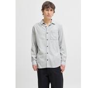 Langarmhemd JACK & JONES "JJECLASSIC MELANGE SHIRT L/S NOOS", Damen, Gr. M, N-Gr, grau (light grau melange), Web, Obermaterial: 100% Baumwolle, meliert, comfort fit, Hemden Langarmhemd (29730200-M)