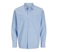 Langarmhemd JACK & JONES "JJECODY POPLIN SHIRT LS SN", Damen, Gr. XS, N-Gr, blau (cashmere blau), Web, Obermaterial: 100% Baumwolle, gestreift, relaxed fit taillenbedeckt, ohne Ausschnitt, Manschette,
