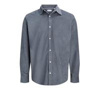 Langarmhemd JACK & JONES "JJEFIELD CORD SHIRT LS SN", Herren, Gr. S, N-Gr, turbulence, Web, Obermaterial: 100% Baumwolle, unifarben, regular fit normal, ohne Ausschnitt, 1-Knopf-Manschette, Hemden, Ba