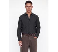 Langarmhemd JACK & JONES "JJEFIELD MELANGE SHIRT LS SN", Herren, Gr. M, N-Gr, schwarz, Web, Obermaterial: 100% Baumwolle, meliert, unifarben, regular fit normal, ohne Ausschnitt, Ärmel mit Ärmelschlit