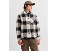 Langarmhemd JACK & JONES "JJEJACKSON OVERSHIRT LS SN", Herren, Gr. XL, N-Gr, bunt (cloud dancer checks:check), Web, Obermaterial: 100% Baumwolle, kariert, relaxed fit normal, Hemden, Baumwolle, relaxe