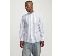 Jack & Jones Oxford Langarmhemd XL Ensign Blue / Stripes Stripes