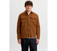 Langarmhemd JACK & JONES "JJEREGENT CORD OVERSHIRT LS SN", Herren, Gr. L, N-Gr, braun (monks robe), Web, Obermaterial: 100% Baumwolle, unifarben, relaxed fit normal, ohne Ausschnitt, 1-Knopf-Manschett
