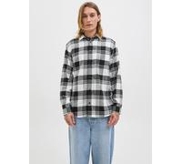 Langarmhemd JACK & JONES "JJJAMES BUFFALO SHIRT LS", Herren, Gr. XL, N-Gr, cloud dancer, Web, Obermaterial: 60% Baumwolle, 40% Polyester, kariert, regular fit normal, Hemden (32588623-XL) cloud dancer