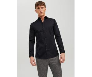 Langarmhemd JACK & JONES "JJPRPARMA SHIRT L/S NOOS", Herren, Gr. XS, N-Gr, schwarz, Web, Obermaterial: 98% Baumwolle, 2% Elasthan, sehr schmal taillenbedeckt, ohne Ausschnitt, Ärmel mit Ärmelschlitz 2
