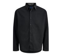 Langarmhemd JACK & JONES "JORNORREBRO DENIM SHIRT LS SN", Herren, Gr. L, N-Gr, schwarz denim, Web, Obermaterial: 100% Baumwolle, unifarben, relaxed fit, Hemden (51723621-L) schwarz denim