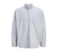 Langarmhemd JACK & JONES "JORNORREBRO OXFORD SHIRT L/S", Herren, Gr. S, N-Gr, cashmere blau stripes:stripes, Web, Obermaterial: 65% Baumwolle, 35% Polyester, gestreift, relaxed fit normal, Hemden (387