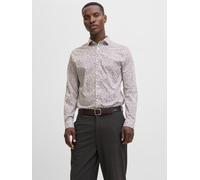 Langarmhemd JACK & JONES "JPRBLABLACKPOOL STRETCH AOP LS SHIRT SN", Herren, Gr. S, N-Gr, weiß, Web, Obermaterial: 96% Baumwolle, 4% Elasthan, slim fit, Hemden (15777354-S) weiß