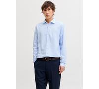 Langarmhemd JACK & JONES "JPRBLAPARKER DETAIL L/S SHIRT NOOS", Herren, Gr. M, N-Gr, faded denim fit:slim fit, Web, Obermaterial: 100% Baumwolle, unifarben, slim fit normal, Hemden (32933410-M) faded d