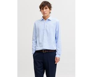 Langarmhemd JACK & JONES "JPRBLAPARKER DETAIL L/S SHIRT NOOS", Herren, Gr. S, N-Gr, faded denim fit:slim fit, Web, Obermaterial: 100% Baumwolle, unifarben, slim fit normal, Hemden (32933410-S) faded d