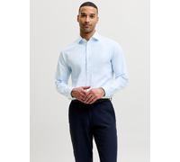 Langarmhemd JACK & JONES "JPRBLAPARKER DETAIL L/S SHIRT SN", Herren, Gr. M, N-Gr, cashmere blau, Web, Obermaterial: 100% Baumwolle, unifarben, slim fit normal, ohne Ausschnitt, 2-Knopf-Manschette, Hem