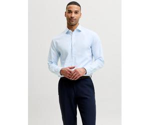 Langarmhemd JACK & JONES "JPRBLAPARKER DETAIL L/S SHIRT SN", Herren, Gr. XL, N-Gr, cashmere blau, Web, Obermaterial: 100% Baumwolle, unifarben, slim fit normal, ohne Ausschnitt, 2-Knopf-Manschette, He