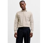 Langarmhemd JACK & JONES "JPRBLAPARKER HEATHER L/S SHIRT STYD", Herren, Gr. M, N-Gr, ancient scroll, Web, Obermaterial: 100% Baumwolle, unifarben, slim fit normal, ohne Ausschnitt, 1-Knopf-Manschette,