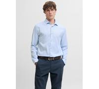 Langarmhemd JACK & JONES "JPRBLAPARKER MELANGE L/S SHIRT BF", Herren, Gr. M, N-Gr, chambray blau, Web, Obermaterial: 58% Lyocell, 42% Baumwolle, unifarben, regular fit, Hemden (31294766-M) chambray bl