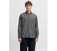 Langarmhemd JACK & JONES "JPRBLAPARKER MELANGE L/S SHIRT BF", Herren, Gr. S, N-Gr, schwarz, Web, Obermaterial: 58% Lyocell, 42% Baumwolle, unifarben, regular fit, Hemden (63178503-S) schwarz
