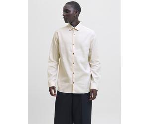 Langarmhemd JACK & JONES "JPRBLAPARKER MELANGE L/S SHIRT BF", Herren, Gr. XXL, N-Gr, beige (silber gray), Web, Obermaterial: 58% Lyocell, 42% Baumwolle, unifarben, regular fit, Hemden (60667221-XXL) s