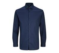 Langarmhemd JACK & JONES "JPRBLAPARKER SHIRT L/S REG SN", Herren, Gr. S, N-Gr, night sky, Web, Obermaterial: 100% Baumwolle, unifarben, regular fit normal, Hemden (26699914-S) night sky