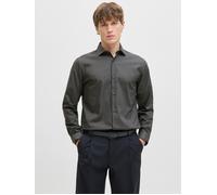 Langarmhemd JACK & JONES "JPRBLAPARKER Slim Fit Hemd, atmungsaktiv, ideal für den Alltag", Herren, Gr. XL, N-Gr, grau (dunkelgrau melange fit:slim fit), Web, Obermaterial: 100% Baumwolle, meliert, sli