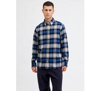 Langarmhemd JACK & JONES "JPRBLUBARKLEY FLANNEL X-MAS L/S SHIRT CH", Herren, Gr. M, N-Gr, navy blazer, Web, Obermaterial: 100% Baumwolle, kariert, regular fit, Hemden (40491019-M) navy blazer