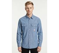 Langarmhemd JACK & JONES "JPRBLUHARRY CHAMBRAY L/S SHIRT", Herren, Gr. L, N-Gr, medium blau denim, Web, Obermaterial: 100% Baumwolle, unifarben, regular fit, Hemden (57007240-L) medium blau denim