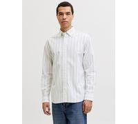 Langarmhemd JACK & JONES "JPRBLUHARVEY OXFORD L/S SHIRT SN", Herren, Gr. S, N-Gr, cloud dancer stripes:regular fit, Web, Obermaterial: 100% Baumwolle, gestreift, regular fit normal, ohne Ausschnitt, 2