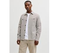 Langarmhemd JACK & JONES "JPRBLURAYLE LINEN BL. SOLID LS SHIRT SN", Herren, Gr. L, N-Gr, lemon pepper, Web, Obermaterial: 70% Baumwolle, 30% Leinen, unifarben, normal, Hemden (86755763-L) lemon pepper