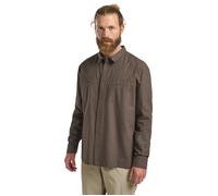 Langarmhemd JACK WOLFSKIN "TARANGO LS SHIRT M", Herren, Gr. XL (54/56), Normalgrößen, braun (cold, coffee), Oberstoff: 55% HANF, 45% BAUMWOLLE ; Oberstoff: 55% HANF, 45% BAUMWOLLE, Hemden (98464208-XL