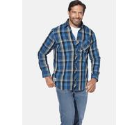 Langarmhemd JAN VANDERSTORM "Hemd JORVAR", Herren, Gr. 6XL, weit, blau (dunkelblau kariert), Obermaterial: 100% Baumwolle CO., Hemden (99929332-6XL) dunkelblau kariert