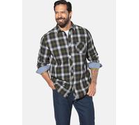 Langarmhemd JAN VANDERSTORM "Hemd OLAFGARD", Herren, Gr. 4XL, weit, blau (dunkelblau kariert), Obermaterial: 100% Baumwolle CO., Hemden (45138259-4XL) dunkelblau kariert