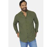 Langarmhemd JAN VANDERSTORM "Stehkragenhemd KALLU", Herren, Gr. XXL, weit, grün (oliv), Obermaterial: 100% Baumwolle CO., comfort fit normal, Hemden (35671746-XXL) oliv