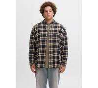 Langarmhemd "JJECLASSIC FLANNEL CHECK SHIRT LS SN PLS", Herren, Gr. 4XL, N-Gr, schwarz, Web, Obermaterial: 100% Baumwolle, JACK & JONES PLUSSIZE, unifarben, regular fit, Hemden (34745408-4XL) schwarz